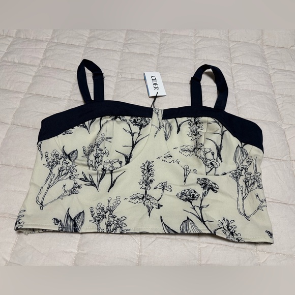 CIDER Dark Garden Cropped Tank Top 1X NWT - Picture 2 of 7